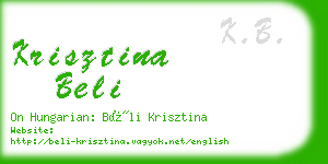 krisztina beli business card